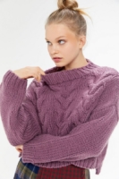 Native Youth Chunky Cable Knit Sweater