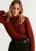 MANGO Braided turtleneck sweater